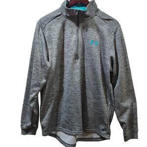 Under Armour ColdGear Fleece 1/2 Zip Gray Long Sleeve Pullover Size L